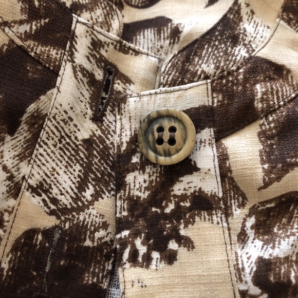 Coldwater Creek Jacket Print Linen White Red Large - Picture 5 of 6